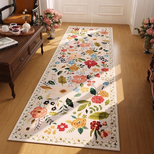 Rugcomf Runner Rug 2'7"x12' Washable, Beige - color: Beige, size: 2'7" x 12' (Rectangular)