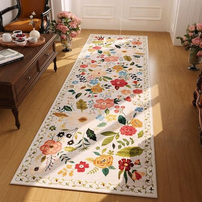 Rugcomf Runner Rug 2'7"x12' Washable, Beige - color: Beige, size: 2'7" x 12' (Rectangular)