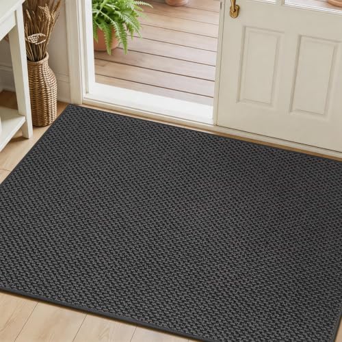 Dirt Trapper Door Mat 36"x 60",Non Slip Washable Doormat,Dark Grey - color: Dark Gray, size: 36" x 60"