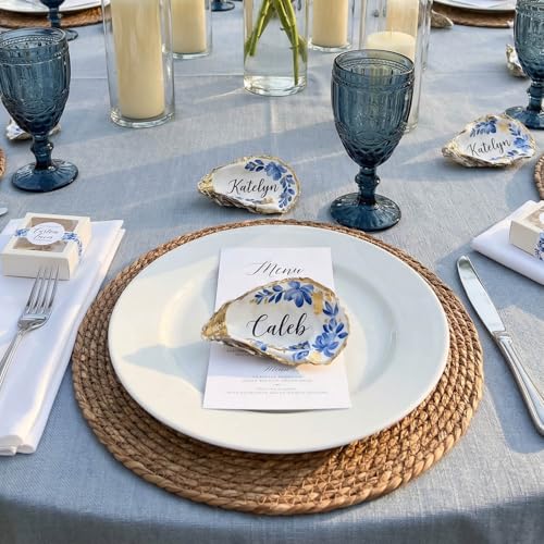 13.8" Set of 8 Brown Round Seagrass Placemats by Laquedecraft