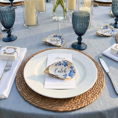 13.8" Set of 8 Brown Round Seagrass Placemats by Laquedecraft