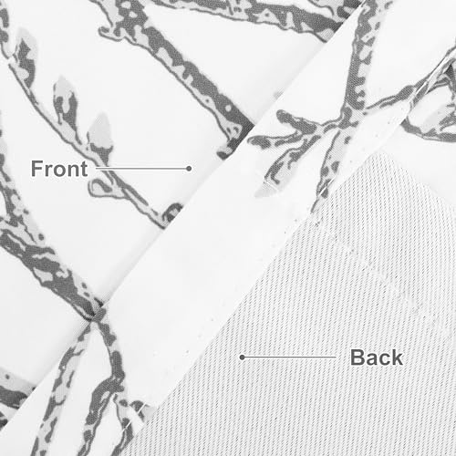 DriftAway Tree Branch Lined Valance Double Layer Blackout Thermal Insulated Abstract Ink Printing Window Curtain Valance Rod Pocket 52 Inch by 14 Inch Plus 2 Inch Header Silver Gray 1 Pack - color: Silver Gray, size: 52"W x 14"L (Pack of 1)