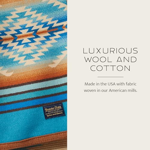 Pendleton Jacquard Unnapped Twin Blanket, 64 x 80 in, Heirloom Virgin Wool - color: San Miguel, size: Twin (64" x 80")