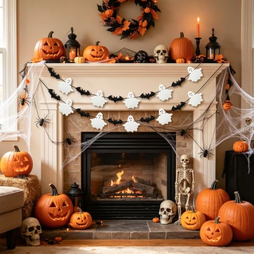 Fall Thanksgiving Garlands Halloween Banner Decorations for Home 6 Pcs