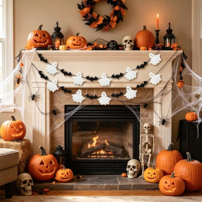 Fall Thanksgiving Garlands Halloween Banner Decorations for Home 6 Pcs