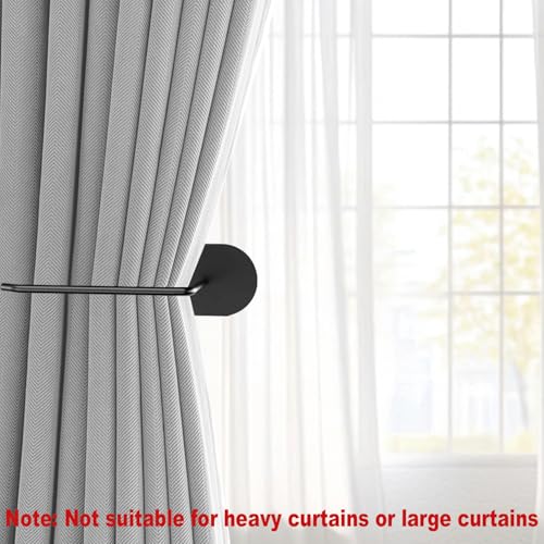 2 pcs Curtain tiebacks Hooks Screw-in, Curtain holdbacks Wall Mounted, Curtain Holders for Drapes, Curtain Pull Backs 304 Stainless Steels, Curtain Tie Backs - color: Black, size: 2 pack Thin