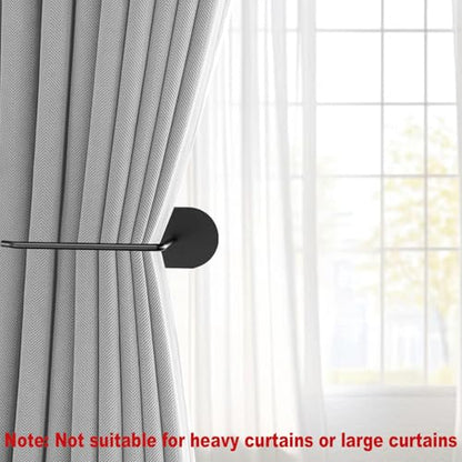 2 pcs Curtain tiebacks Hooks Screw-in, Curtain holdbacks Wall Mounted, Curtain Holders for Drapes, Curtain Pull Backs 304 Stainless Steels, Curtain Tie Backs - color: Black, size: 2 pack Thin