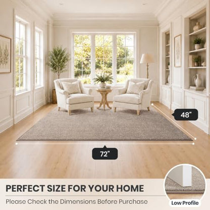 PURRUGS Area Rug, 48" x 72", Taupe - color: Taupe, size: 48" X 72"