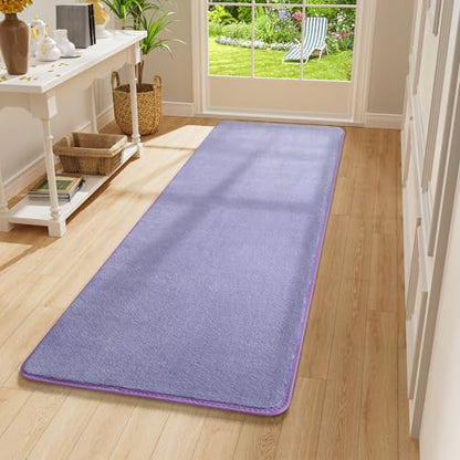 Amearea Modern Soft Hallway Runner Rug, 2x6 Feet Purple Washable Runner Rug - color: Purple, size: 2' x 6' (Runner)