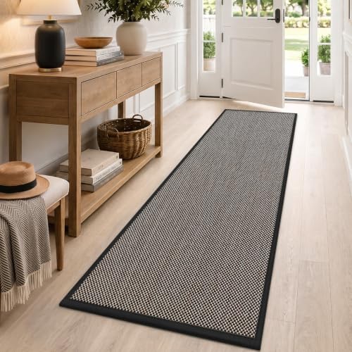 DEXI Ultra Thin Hallway Runner Rug 28x96, Non Slip Entryway Rugs,Black - color: Black, size: 28" X 96" (Runner)