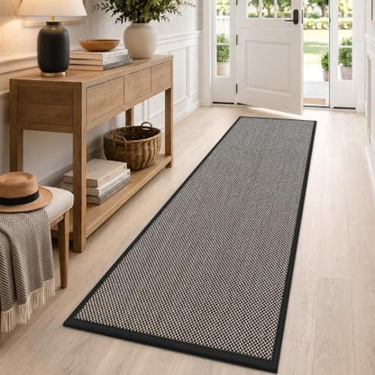 DEXI Ultra Thin Hallway Runner Rug 28x96, Non Slip Entryway Rugs,Black - color: Black, size: 28" X 96" (Runner)