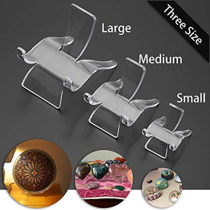 Hipiwe 10 Packs Acrylic Triangle Display Holder Rock Display Stand, Small - size: Small