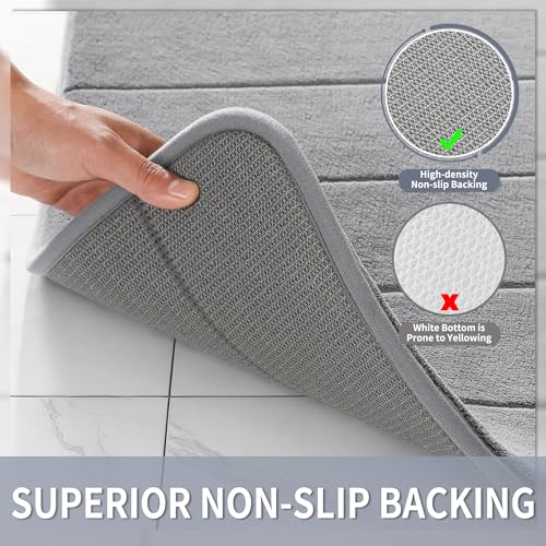 Yimobra 72"x24" Bathroom Runner Rug, Extra Long Memory Foam Bath Mat - color: Grey, size: 72" X 24"