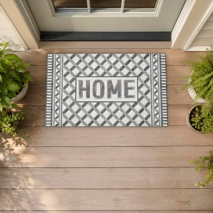 Stupell Industries Classic Tile Vibes Entry, 30 x 18 - color: Monochrome Geometric Home