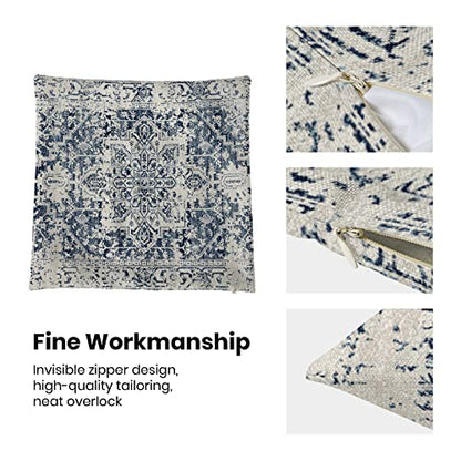 Blue White Ethnic Design Boho Pillow Covers 20x20 Set of 2 - color: Boho-1, size: 20" x 20" (Pack of 2)