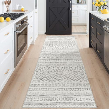Miukiki 3x8 Washable Runner Rug Hallway Soft Non Slip Indoor Rug Grey - color: Grey, size: 3' x 8' (Runner)