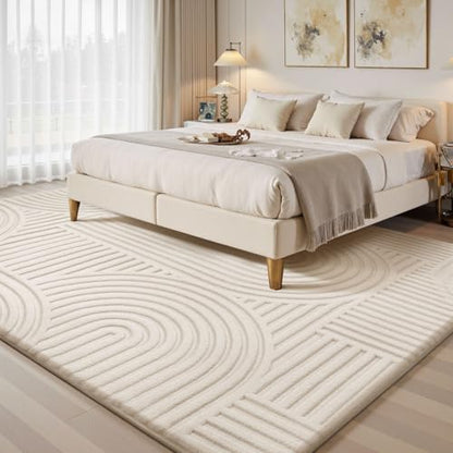 Sour Lemon Area Rugs 9x12 Living Room Bedroom, White Rug Large Carpet - color: Milky White, size: 9' x 12' (Rectangular)