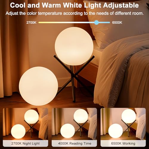 Lightdot 12-Inch Outdoor Globe Lights, RGB+CW Globe Floor Lamp with Remote - color: 15.7''RGBCW