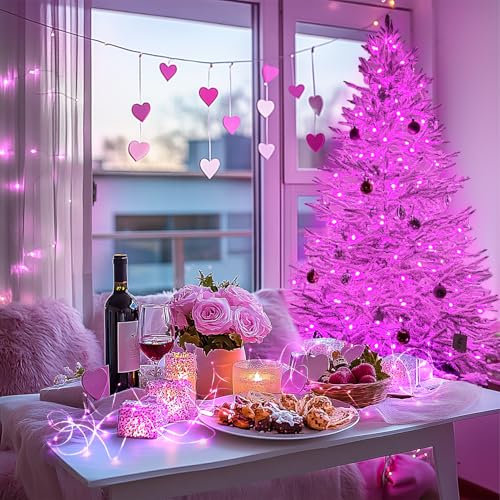 JMEXSUSS 200 LED Room Fairy Lights, 66 ft Pink Lights Outdoor Waterproof - color: Pink, size: 66FT 200LED