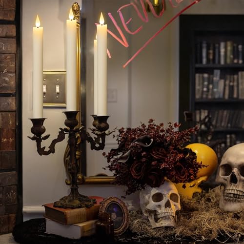 GenSwin Rechargeable Flameless Taper Candles Charging Base & 2 Remote Ivory - color: Ivory-A