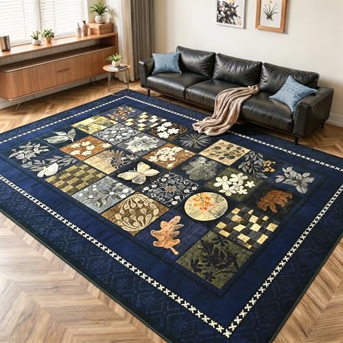 Tepook 5x7 Navy Blue Area Rugs for Living Room Bedroom - color: Blue-b, size: 5' x 7' (Rectangular)