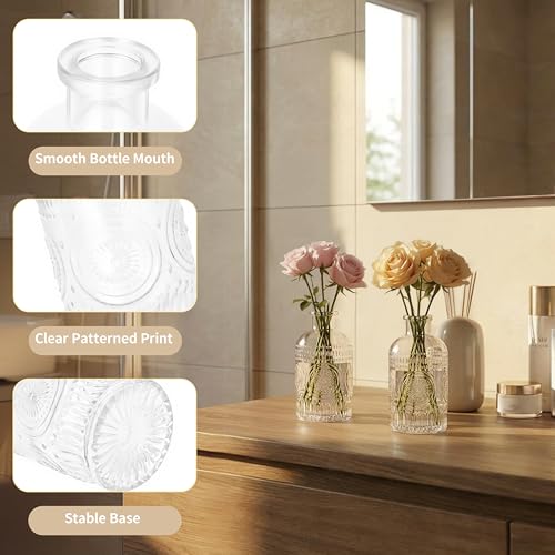 Glass Bud Vases in Bulk Small Mini Clear Vase for Flowers 17pc - color: Transparent