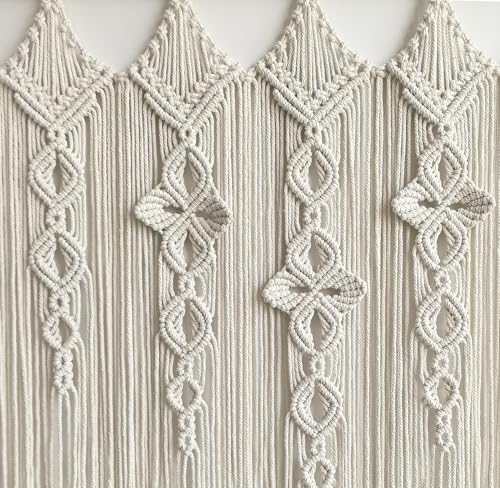 Achart Macrame Wall Hanging Large- Boho Wall Decor- large wall art- Wall Decor Living Room- Macrame Tapestry Boho Decor for Bedroom (Beige-Flower) - color: Beige-Flower