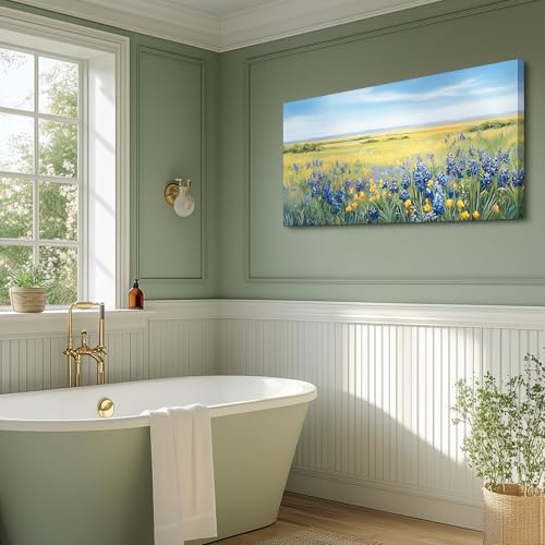 crmotu Nature Oversized Canvas Art, Rustic Meadow Scenic Prints 29"x57" - color: Coastal Wilderness, size: 57"L x 29"W