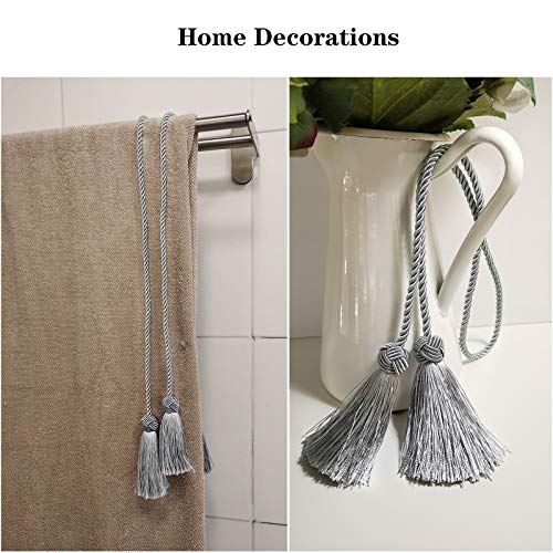 Elegant Tassel Curtain Tiebacks Rope Curtain Tie Backs for Windows Porlau - color: Grey