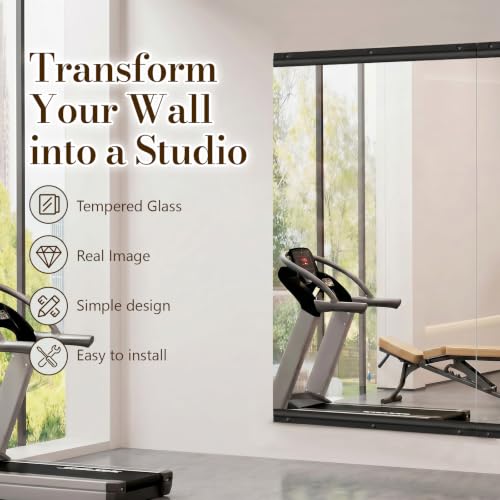 brisafe Home Gym Mirror, 60"x36" 2-Pack Tempered Glass Wall Mirror - size: 60"L X 36"W, 2 PCS