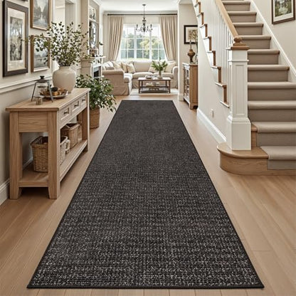 DEXI Hallway Runner Rug 36X144, Non Slip Long Rug for Entryway, Brown - color: Brown, size: 36" X 144" (Runner)