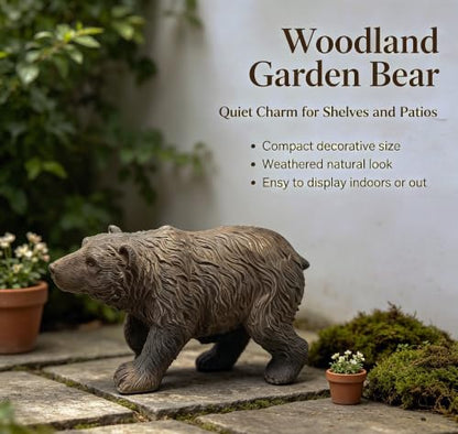 Rustic Bear Statue Shelf Decor - color: Black Brown-s