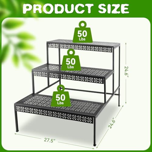 3 Tier Metal Plant Stand, Ladder Flower Pot Holder Plant Stands