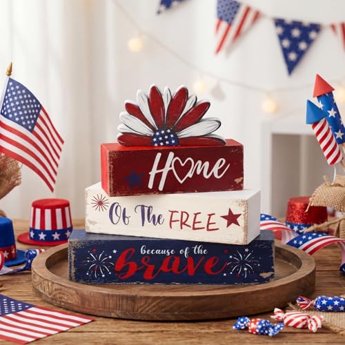 Amyhill 4 Pcs Wooden Sign Decor American Daisy 1, Dog Paw Blocks - style: American Daisy 1