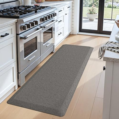 DEXI Anti Fatigue Kitchen Mat Cushioned, 20x60 Waterproof Runner Rug, Grey - color: Grey, size: 60"L x 20"W x 0.9"Th