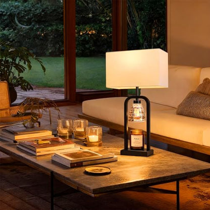 PoKat 21.5'' Matte Black Table Lamps Set of 2 with Candle Warmer & Gift Box - color: Set of 2 - Black