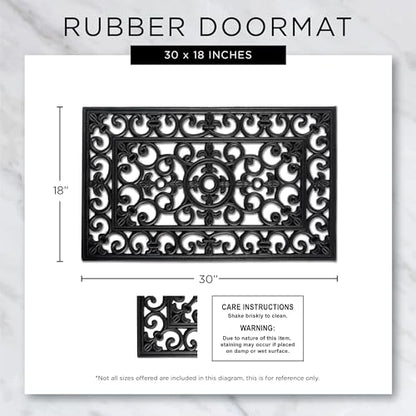 DII High Traffic All-Weather Rubber Doormat, 18x30, Knobby - color: Scroll Pin, size: 1'6" x 2'6" (Rectangular)