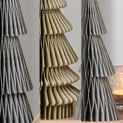 Set of 3 Neutral Honeycomb Paper Tree Décor (Medium Set 3 Neutral) - color: Medium Set 3 Neutral