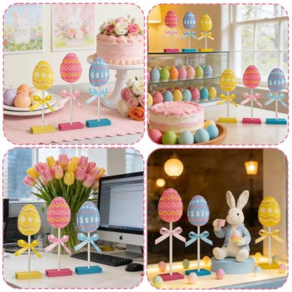 DECYOOL 3 Pcs Easter Egg Table Decor Easter Decorations for Home