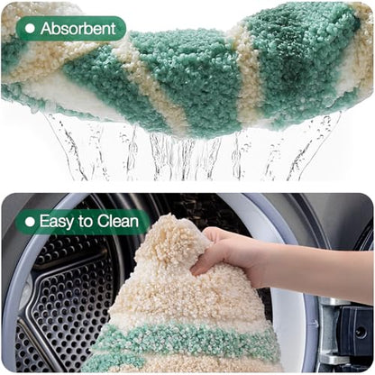 LUMI Square Beach Bathroom Rug 32x32, Soft Absorbent Bath Mat, Non Slip - color: Beach Aqua Green, size: 32"x32"