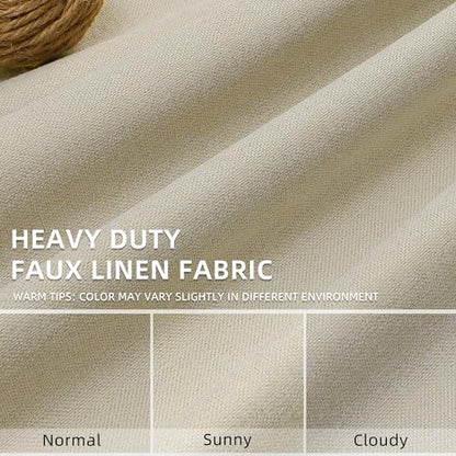 ChrisDowa Tan Blackout Curtains 45 Inches Long 2 Panels for Bedroom - color: Tan, size: 52"W x 45"L (Pack of 2)