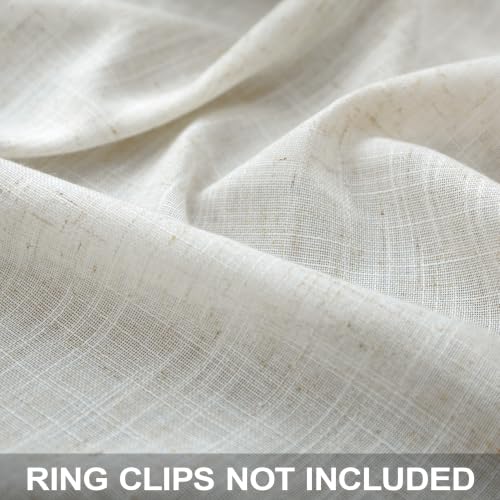 KOUFALL Linen Sheer Curtains 84 Inch Long for Living Room, Light Filtering Natural Fabric Cream Boho Farmhouse Curtain, Neutral Cottage Core Rustic Curtains, Cortinas para Sala Modernas 2026 De Lino - color: Natural, size: 52"W x 84"L (Pack of 2)
