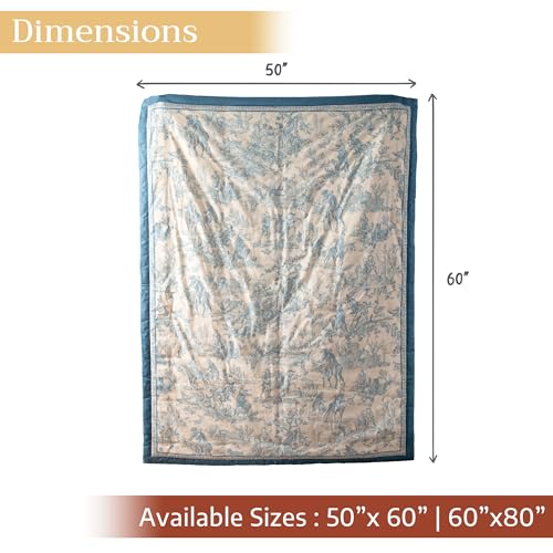Maison d' Hermine Throw Blanket for Couch Lightweight Soft (60''X80'') - color: 001 - the Miller - Blue, size: 60"x80"