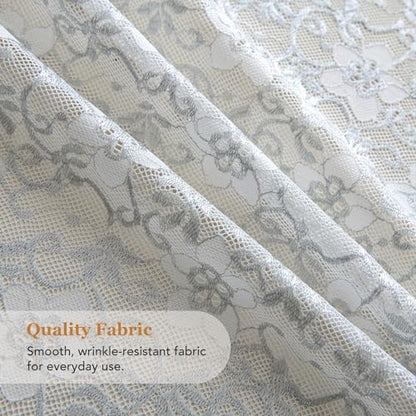 PearAge Lace Sheer Curtains for Living Room, 63 Inch Length, Elegant Lace-Style Voile Drapes for Bedroom, Kitchen or Dining Room, 42W x 63L Inch, 2 Panels Grey - color: Grey