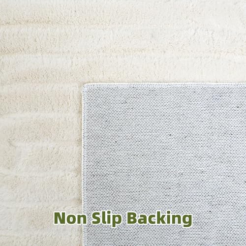 Beige Solid Area Rug 8x10, Washable Rugs for Living Room Bedroom - color: Light Beige, size: 8' x 10' (Rectangular)