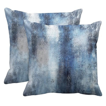 Britimes Throw Pillow Covers Set of 2, 16 x 16 Inch, Navy Blue Art - color: Blue, size: 16" x 16" (Pack of 2)