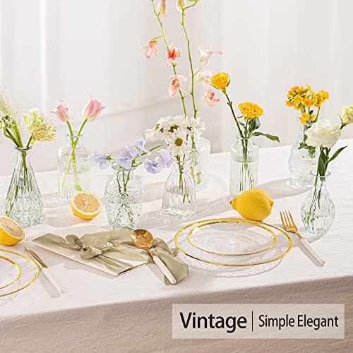Clear Glass Bud Vases Set of 10, Small Flower Vases Wedding Decor - color: Clear