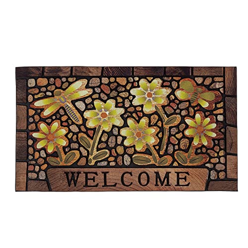 Durable Door Mat Welcome Mat Indoor Outdoor,17x30 Inch Heavy Duty Non-Slip Rubber Front Door Mat Outside Entrance Rug,Apply to Home High Traffic Area, Patio, Farmhouse，Entryway Floor Mats - size: 1'6" x 2'6" (Rectangular)