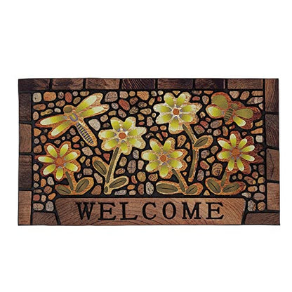 Durable Door Mat Welcome Mat Indoor Outdoor,17x30 Inch Heavy Duty Non-Slip Rubber Front Door Mat Outside Entrance Rug,Apply to Home High Traffic Area, Patio, Farmhouse，Entryway Floor Mats - size: 1'6" x 2'6" (Rectangular)