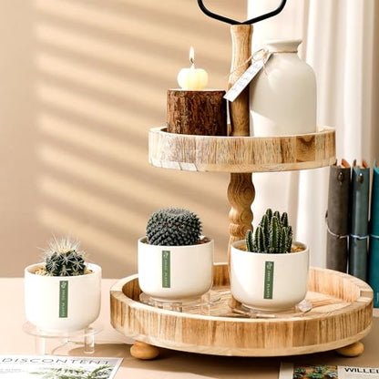3 Pcs Round Acrylic Risers Clear Small Display Stands, 5" - size: 5”